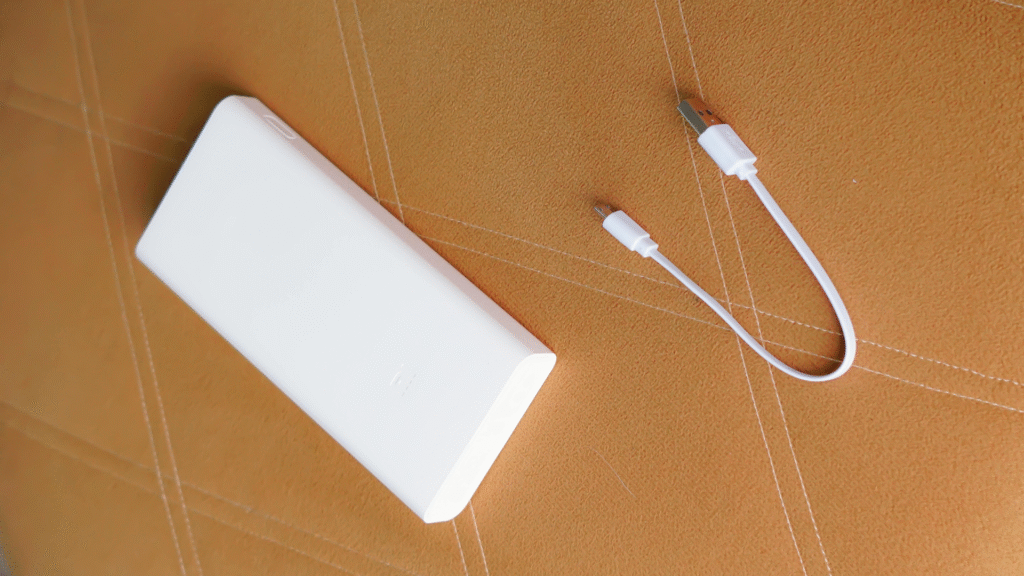 Smart power bank charging a smartphone on the go